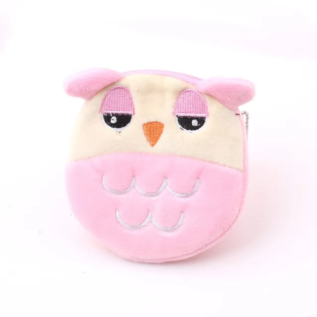 FUDEAM Soft Plush Panda Dog Rabbit Monkey Cartoon Women Coin Purse Mini Cute Zipper Girls Coin Wallet USB Cable Bag Key Wallets Owl