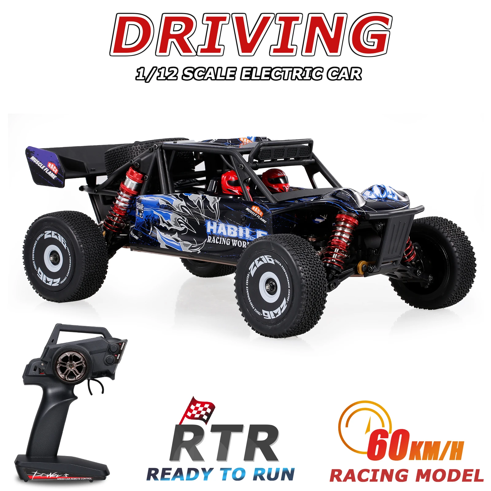 rc cars near me Wltoys 124018 High Speed Racing Car 60km/h 1/12 2.4GHz RC Car Off-Road Drift Car RTR 4WD Aluminum Alloy Chassis Zinc Alloy Gear rc monster truck