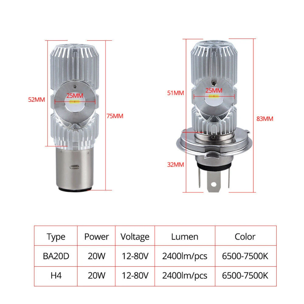 

led headlight Double eye energy saving car bulb electric lamp motorcycle BA20D H6 interface
