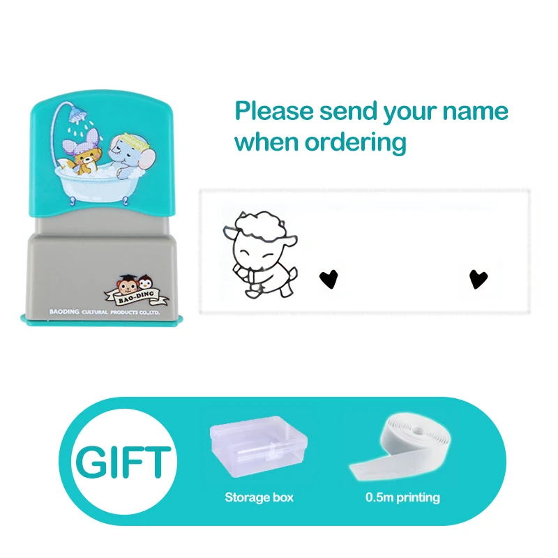 Custom Name Stamp Waterproof Non-fading Seal Custom Signature Ink Pad Sealing Stamp Print for Clothes Bags Kindergarten Name 