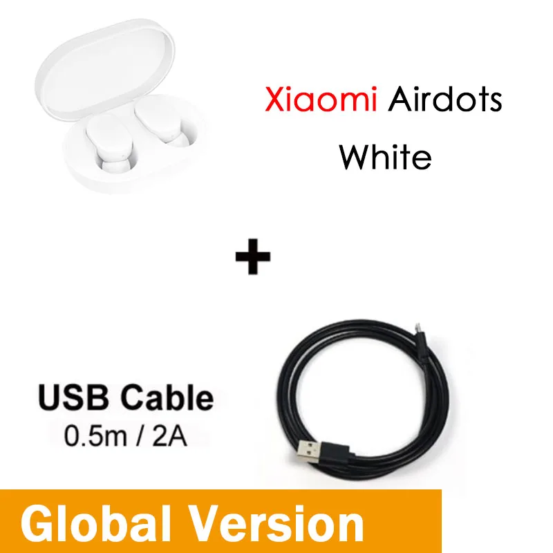 Оригинальные Xiao mi Red mi AirDots Bluetooth наушники Молодежная версия стерео mi ni Беспроводная Bluetooth 5,0 гарнитура с mi c наушниками - Цвет: G white n cable