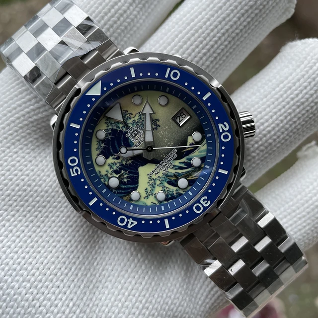 $US $185.38 New Arrival 2021! SD1975J Steeldive Kanagawa Dive Watch Full Luminous Surfing Dial 300m Water Resistant NH35 Tuna Dive Watch