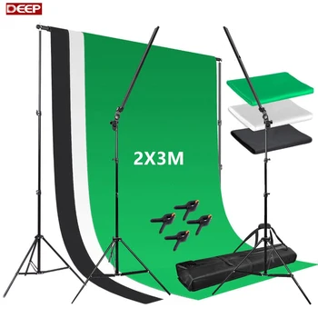 

Photo Studio Professional Led Strips Photography Lighting Dimmer Switch 2 Light Stands 1Kit Background Stand Kit with Clamps