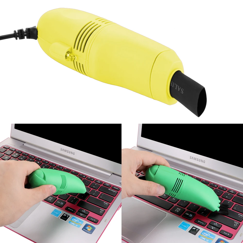yellow USB гаджеты для компьютера пылесос мини USB клавиатура мобильные телефоны Очиститель Щетка для ноутбука пылеочиститель комплект пылесос USB гаджет - Цвет: yellow