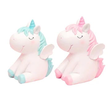 

Cute Unicorn Piggy Bank Resin Cartoon Animal Money Box for Kids Girls Boys Gifts Toys Home Decoration Accessories