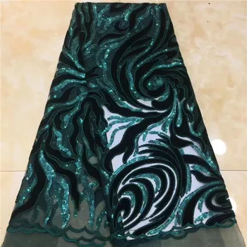 

African French velvet lace fabric 2019 high quality embroidered tulle lace Nigerian lace for wedding dress