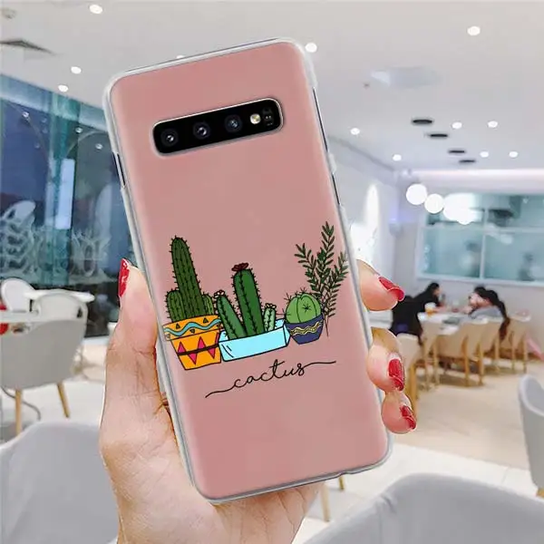 H03 Милый Кактус в горшке чехлы для телефонов samsung Galaxy S10e S10 Note 10 Plus S8 S9 Plus 9 8 S6 S7 Edge жесткий чехол - Цвет: H03