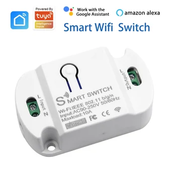 

New 10A Wifi Switch for Tuya Smart life App Timer Switches Smart Home Automation Voice control Work with Alexa Google Home