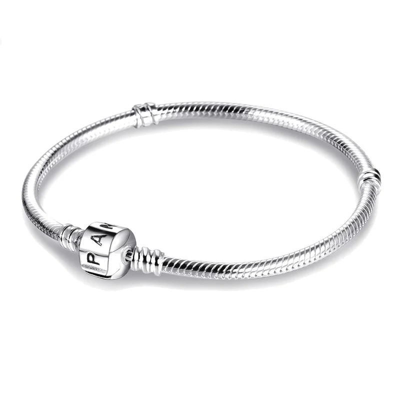 90%-ная скидка! Изящный 3 мм браслет Pandora, Подходит для Pandora, подвески, 925 серебро, браслет, сделай сам, ювелирное изделие, подарок на день Святого Валентина PB005