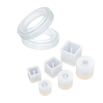 

6Pcs Round Square Silicone Mold for Jewelry Pendant Making Mold & 4PCS Round Silicone Mould Mold for Bangle Making