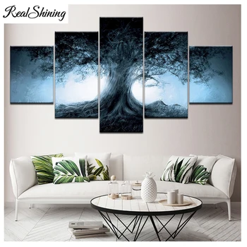 

Tree of life 5 Pieces 5D diamond embroidery sale full square round diamond painting cross stitch kit mosaic Home Decor FS6760