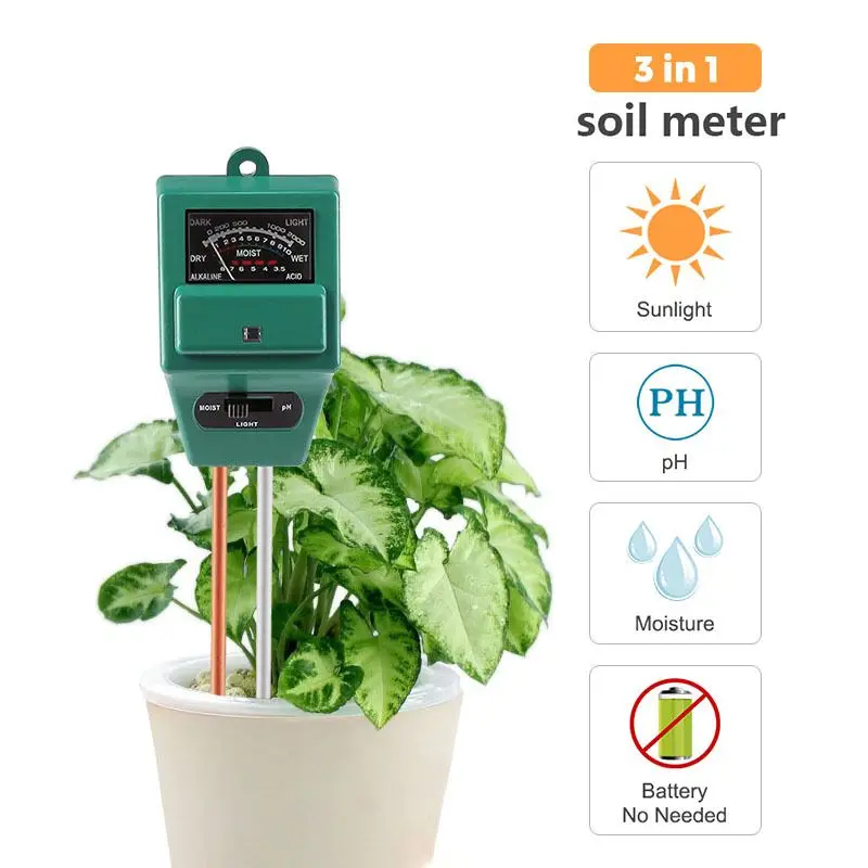 Многофункциональный PH тестер влажности почвы детектор влажности зеленые растения домашний садовый инструмент