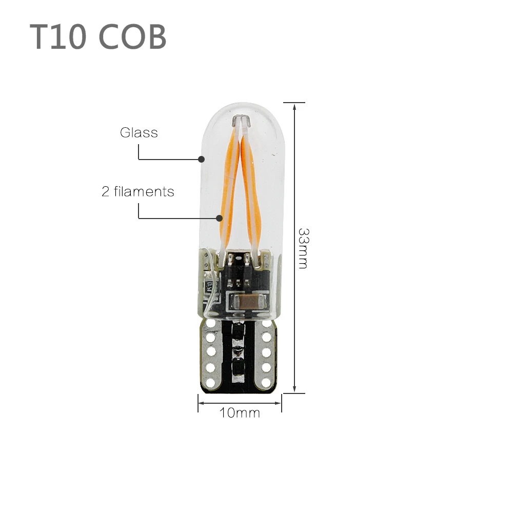1 шт. 1156 BA15S P21W COB светодиодный 1157 BAY15D стеклянный светодиодный светильник с нитью накаливания автомобильная лампа авто задний тормозной светильник DRL сигнальная лампа заднего поворота DC 12 В - Испускаемый цвет: T10 COB