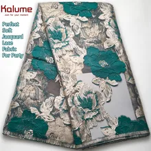 Kalume African Brocade Lace Fabric 5 Yard French Tulle Lace Fabric 2021 High Quality Jacquard Gild Lace For Party Wedding F2716