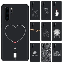 Lovers Rose Line Honor20 10 Soft Silicon case For Huawei P20 P20Lite P20Pro P30 Lite P30Pro Phone Cover Case Capa Fundas Coque