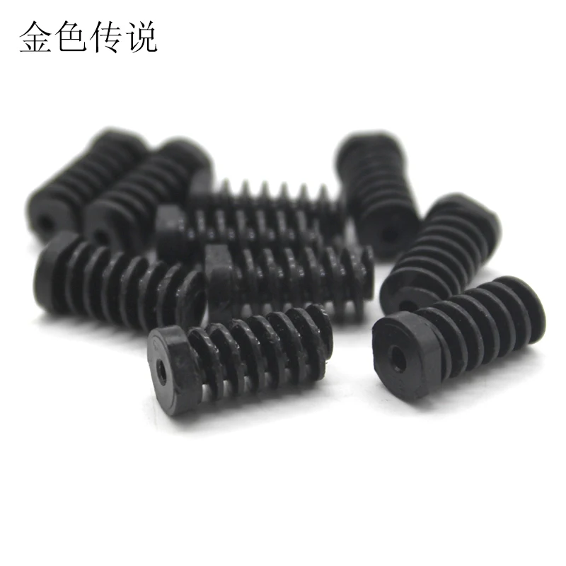 

0.6M black worm gear 2mm hole plastic reduction worm turbine small modulus plastic 10 pack