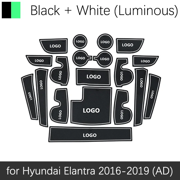 Противоскользящие резиновые ворота слот чашки коврик для hyundai Elantra AD Avante Super Elantra Sport Coaster автомобильные аксессуары - Color Name: White Luminous