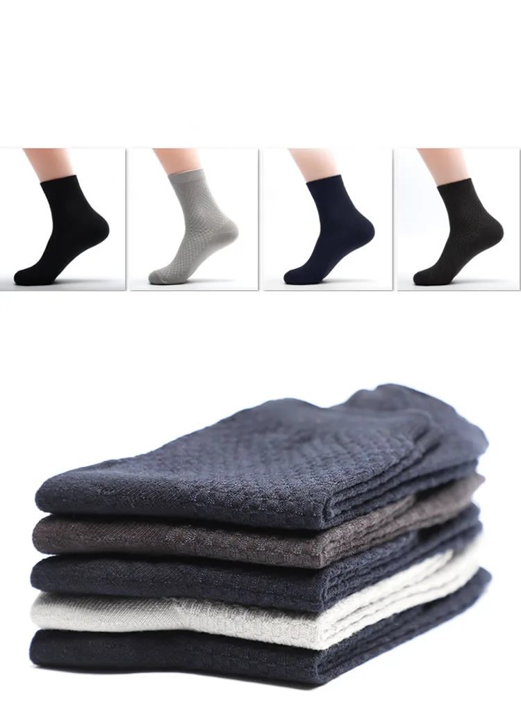 3 пар/лот, мужские носки из бамбукового волокна, клетчатые длинные носки, повседневные деловые носки для мужчин, осень, зима, Calcetines Hombre
