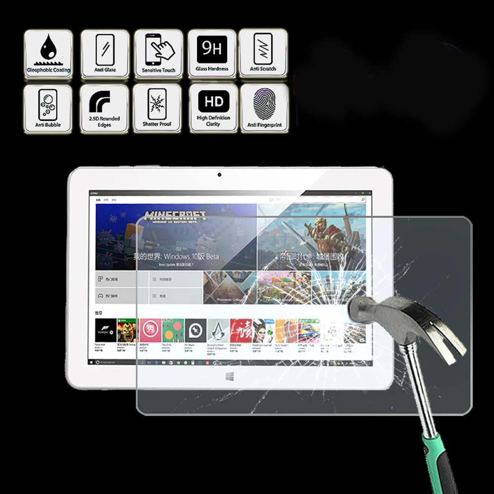 

Tablet Tempered Glass Screen Protector Cover for Cube MIX Plus 10.6" - Anti Fingerprint Screen Film Protector Guard Cover