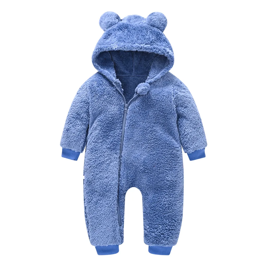 

New Product Autumn and Winter Cute Wool Sweater Jumpsuit Male Baby Female Baby One-piece Ear Hooded Go Out Climbing Clothes