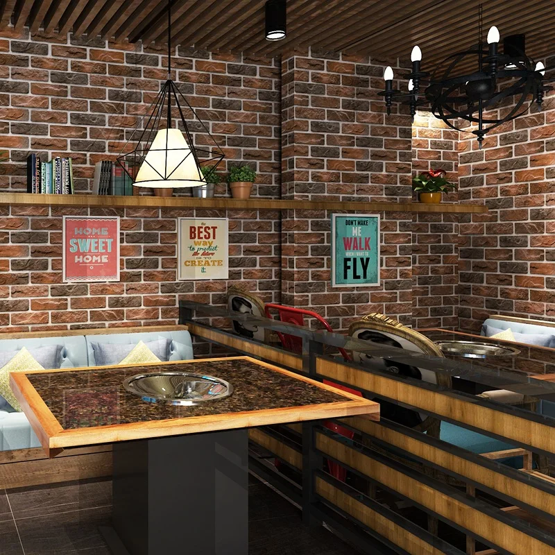 

Wallpapers Retro Nostalgic 3D Imitation Brick Pattern Wallpaper Roll For Wall Papers Home Decor Christmas Gifts