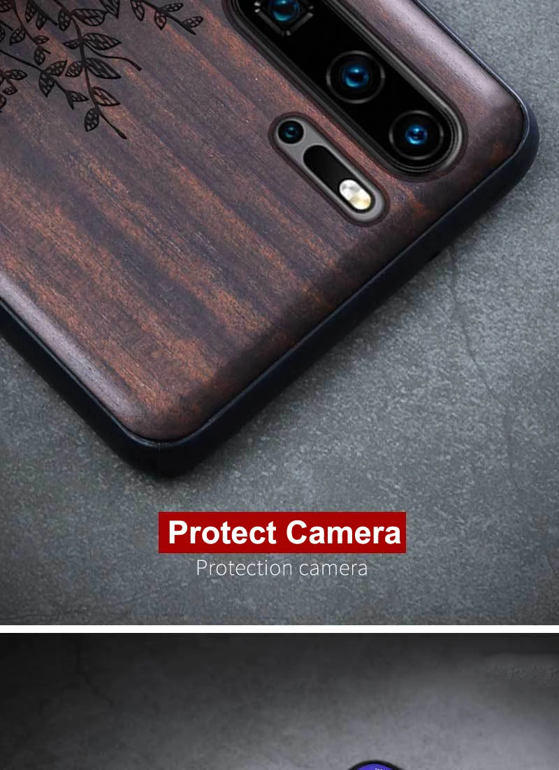 Чехол из сандалового дерева для Huawie P30 Pro mate 30 Pro 20 Honor 20 20s Nova 5T чехол 3D рельефный узор Деревянный Твердый чехол Funda