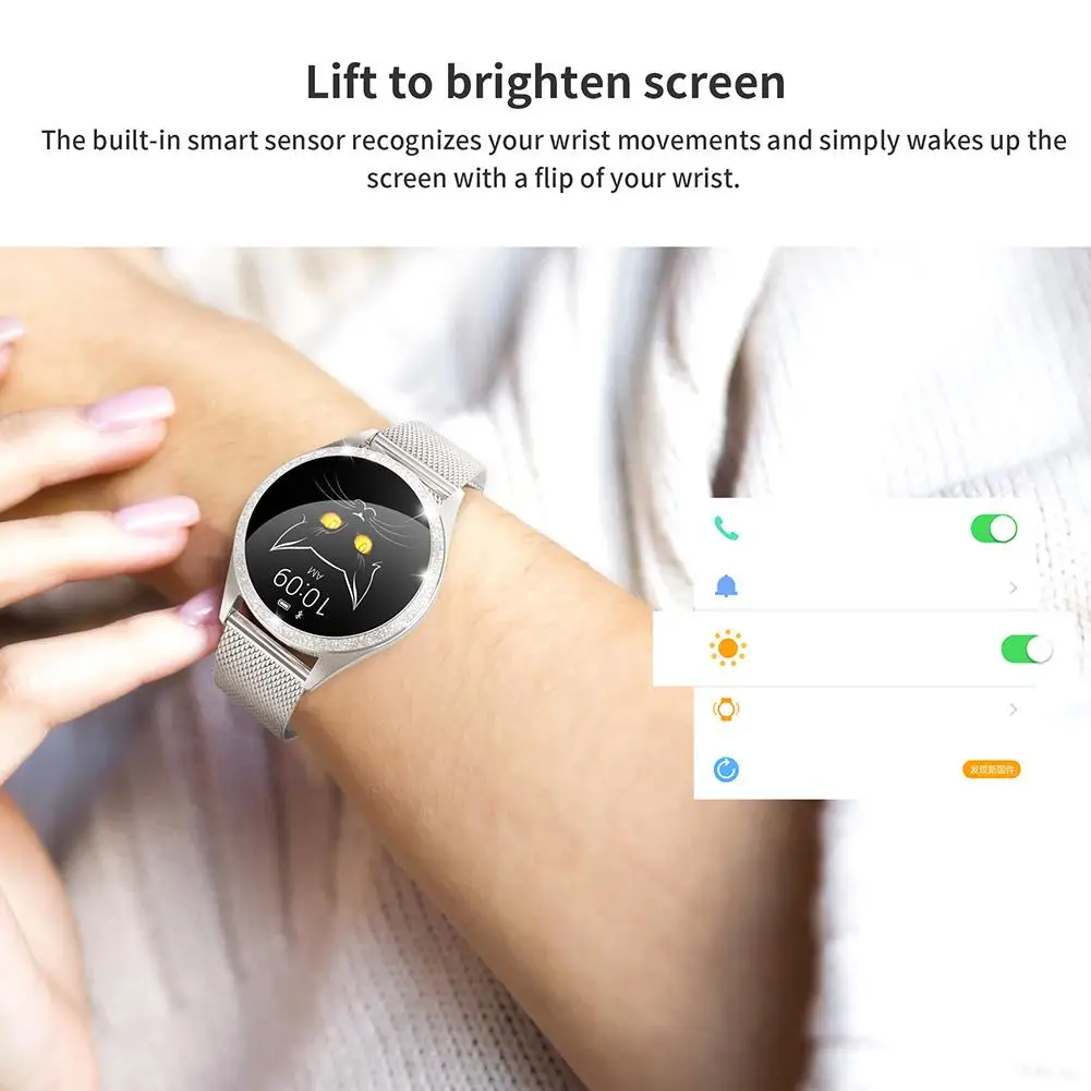 Модные часы Smart Watch Для женщин KW10 IP68 Водонепроницаемый мульти-спортивные режимы шагомер сердечного ритма Фитнес браслет с фианитами размера