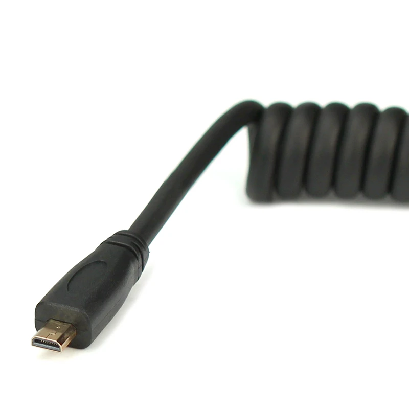 Micro HDMI Мужской к HDMI Мужской кабель 1080p пружинный спиральный кабель Шнур для HDTV камеры
