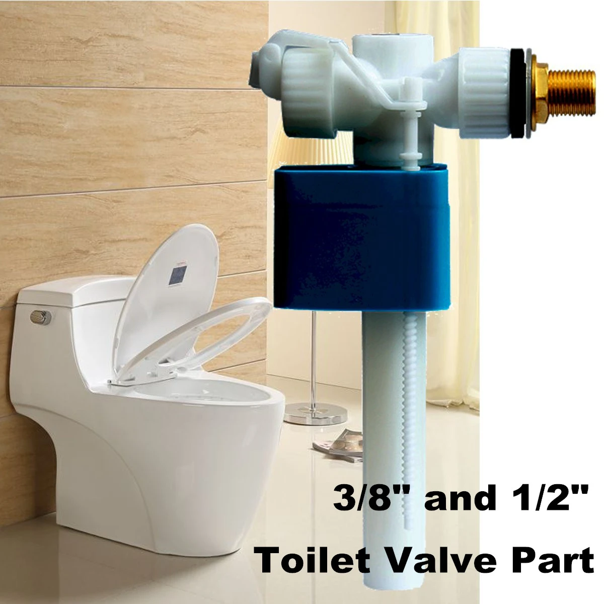 G3/8" G1/2" Side Entry Toilet Inlet Valve Adjustable Float Filling