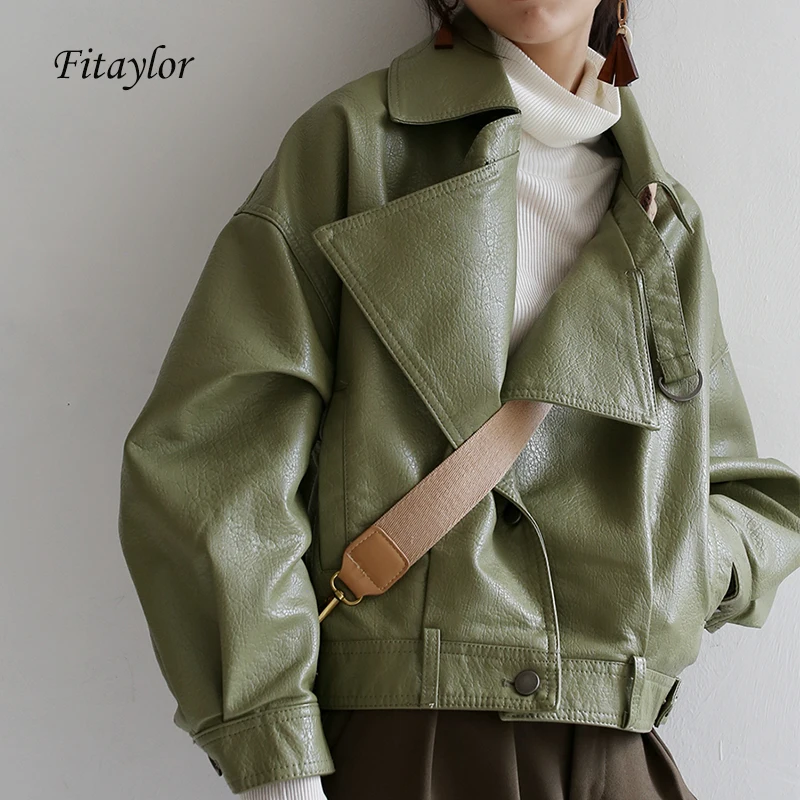 Куртка Fitaylor женская с рукавом летучая мышь свободная винтажная Повседневная