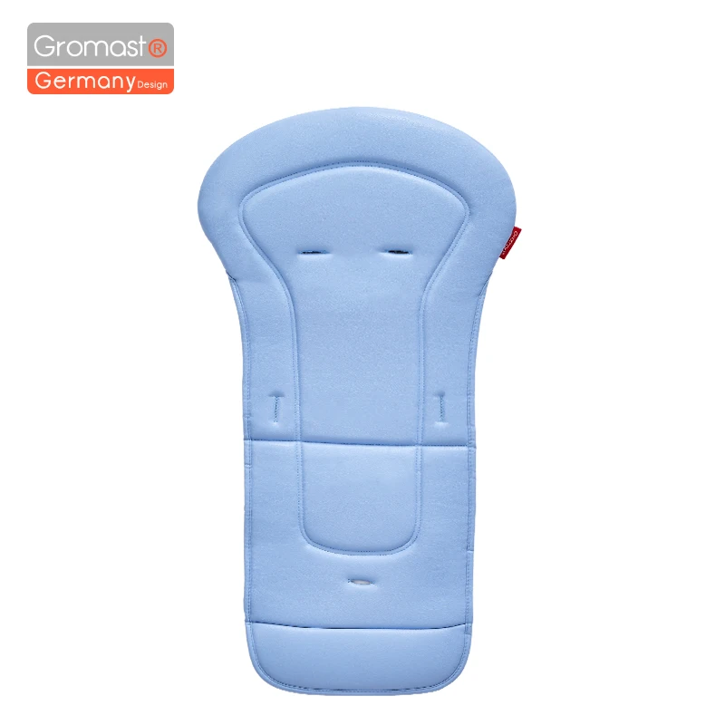 Blue With Leather Gromast детский стульчик для кормления, подушка для детского сиденья, хлопок, детское кресло, подстилка, съемный матрас, теплый для ребенка - Цвет: Blue With Leather