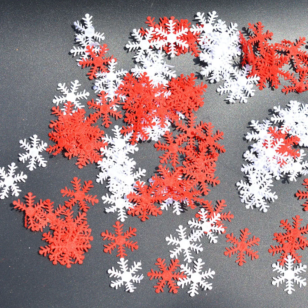100 шт белые красные блестки порошок Снежинка рождественские украшения подвесная