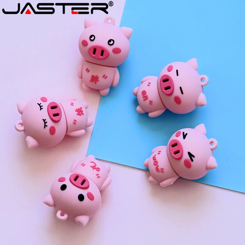 JASTER USB 2,0 милый маленький розовый поросенок usb флеш-накопитель Флешка 4 ГБ 16 ГБ 32 ГБ 64 Гб карта памяти флешки подарки