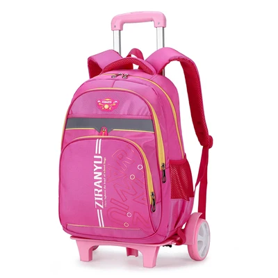 Высококачественная школьная сумка для студентов рюкзак на колесиках Детская сумка на колесиках для школы рюкзак с колесами сумка для мальчика на колесиках рюкзак - Цвет: Big wheels