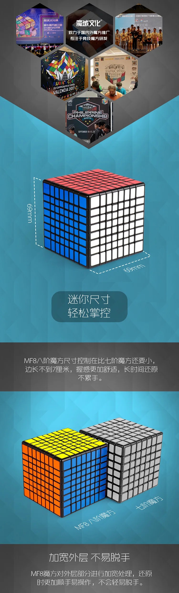 Moyu 8x8x8 7,1 см Профессиональный кубик Magicco скорость Neo куб Cubo Магическая наклейка для взрослых антистресс головоломка подарки игрушки для детей