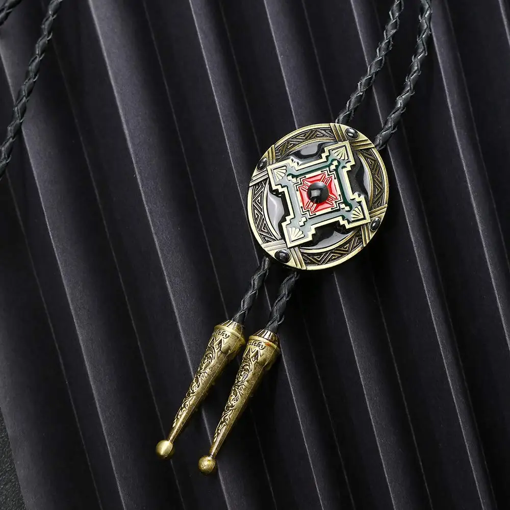 Classis Cross copper oval shape Bolo tie for woman 수제 서양 예술 인도 합금 넥타이 silvr 스타 펜타그램