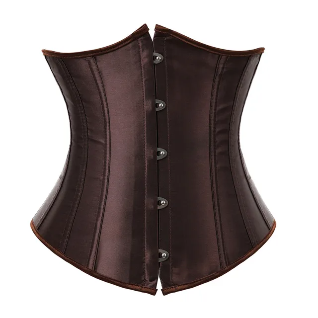 Underbust Corset Sexy Women's Underwear Waist Slimming Body Shaper for Women Steampunk Lace-up Corset Auburn