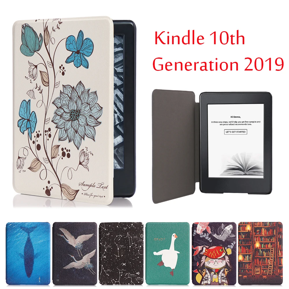 

For Amazon Kindle 10th 2019 All-new PU Leather Protective Shell Ultra Slim Multi-style Smart Case Auto Sleep/Wake e-Reader