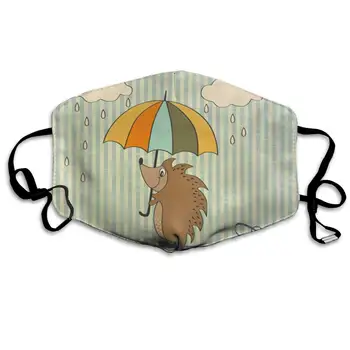 

Mouth Mask Hedgehog with Umbrella Print Masks - Breathable Adjustable Windproof Mouth-Muffle, Camping Running for Women and Men