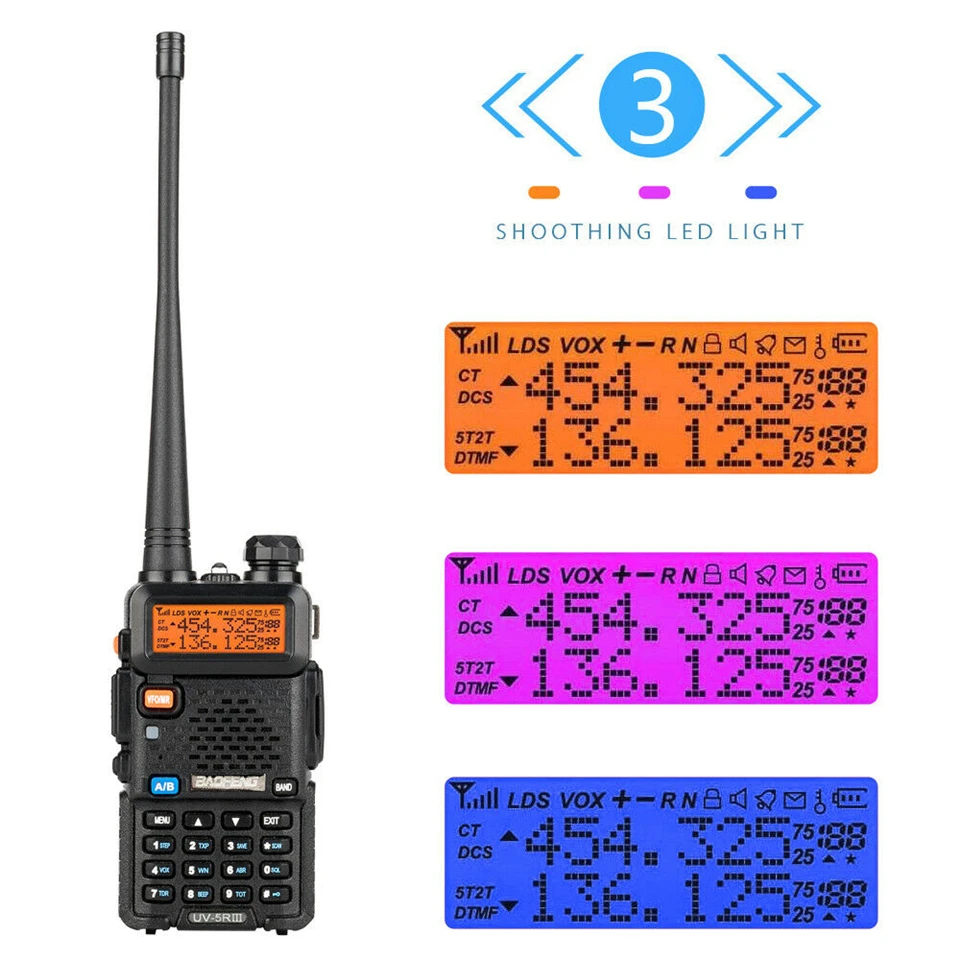2 шт. Baofeng UV-5R III трехдиапазонная двойная антенна портативная Мобильная рация Comunicacion Pinganillo радио Baofeng CB разъемы Takie