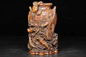 

Home Decor 6" China Collection Old Boxwood Crab lobster statue Crab basket cage Implication All directions
