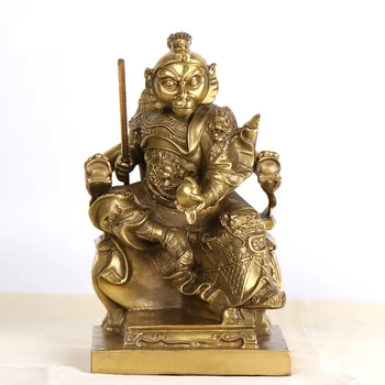 

LAOJUNLU Pure Copper Sun Wukong Ornaments 12 Zodiac Monkey Crafts Sitting Qitian Dasheng