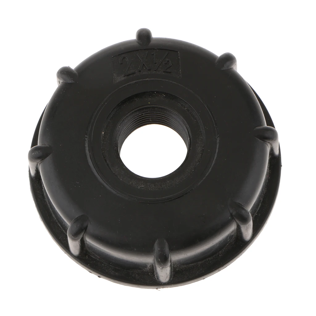 IBC Hose Water Tank Cap for 60mm Thick Thread Outlet for 1000 Liter Tons of Barrels Black New