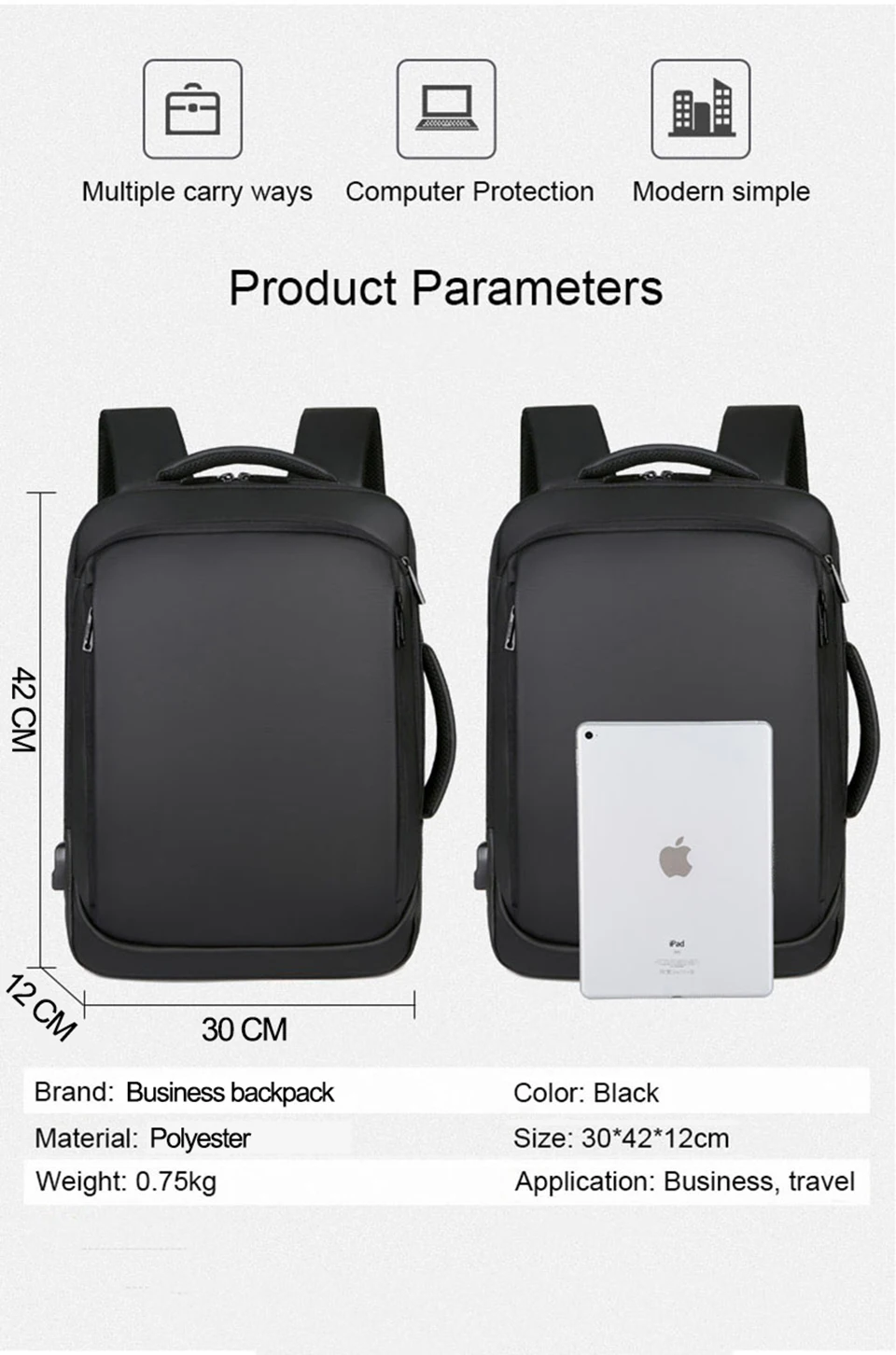 13 Mens Backpack Male Business Laptop 17'' 15.6 Inch Bag Outdoor Travel USB Charging Mochila Manager Smart Anti Theft Backpacks Bag