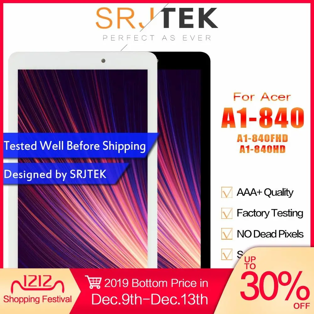 SRJTEK " ЖК-дисплей для acer Iconia Tab 8 A1-840FHD A1-840 A1-840HD A1 840 840HD ЖК-дисплей Матрица кодирующий преобразователь сенсорного экрана в сборе