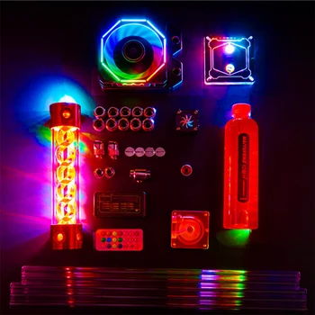 

Computer Case Radiator Water Cooling System DIY RGBL Water-Cooled Hard Pipe Set (Without Graphics Card 120 Copper Bar)For Child