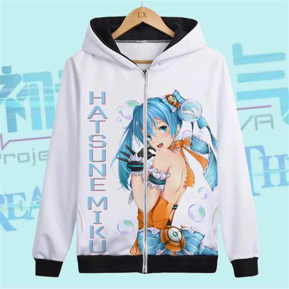 Hatsune Miku/толстовка с капюшоном; Верхняя одежда; пальто; женская одежда; карнавальный костюм; Одежда для девочек; утепленные пальто на молнии и куртки