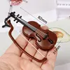 1/12 Dollhouse Accessories Miniatures Violin Guitar Musical Instruments Model Toys Dolls Furniture for Barbie Ob11 Dolls House 1