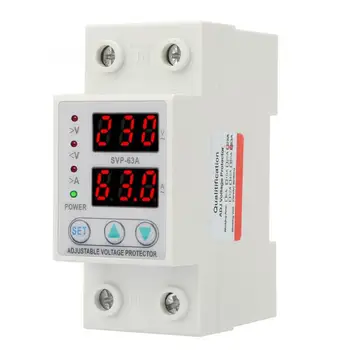 

Double LED Display Single Phase Adjustable Voltage Current Protector AC230V 63A
