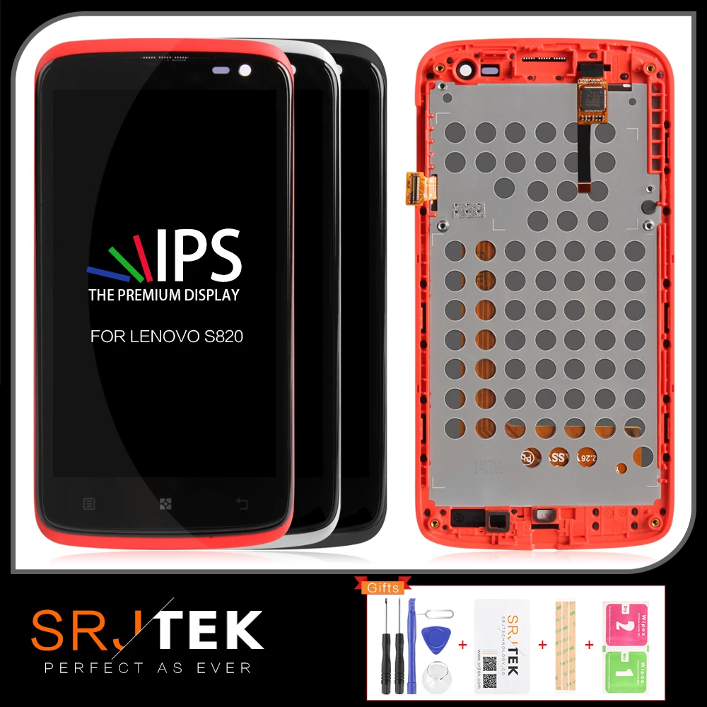SRJTEK 4 7 дюйма для Lenovo S820 ЖК дисплей сенсорный экран матричный дигитайзер с рамкой